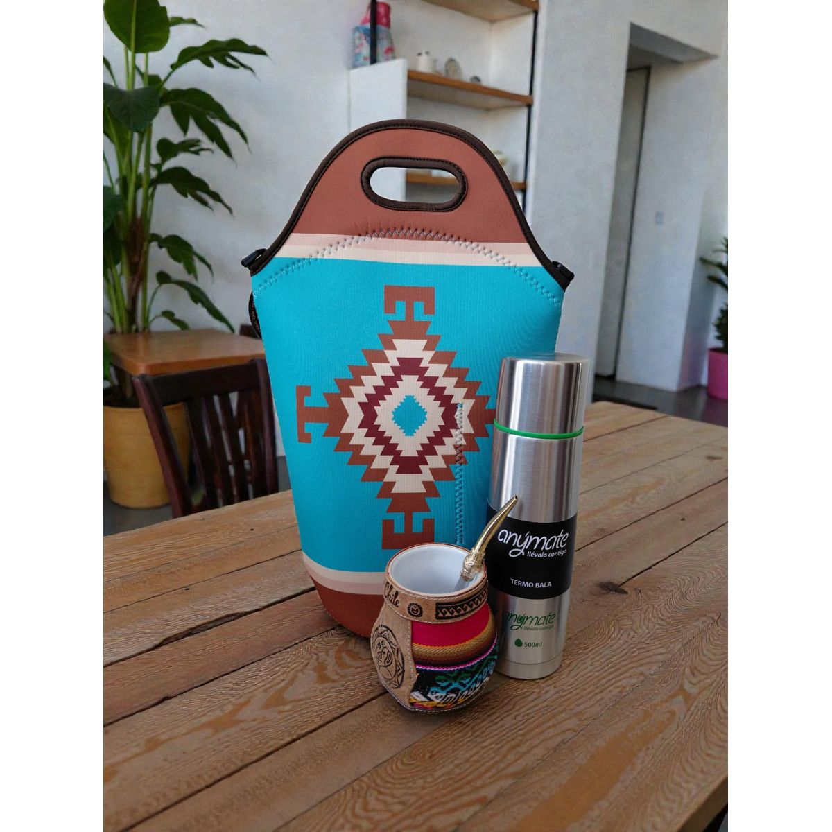 GENERICO - Set Mate Bolso Matero +Termo 500ml+Mate Ceramica 120ml + Bomilla  # 3