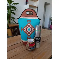 GENERICO - Set Mate Bolso Matero +Termo 500ml+Mate Ceramica 120ml + Bomilla # 3