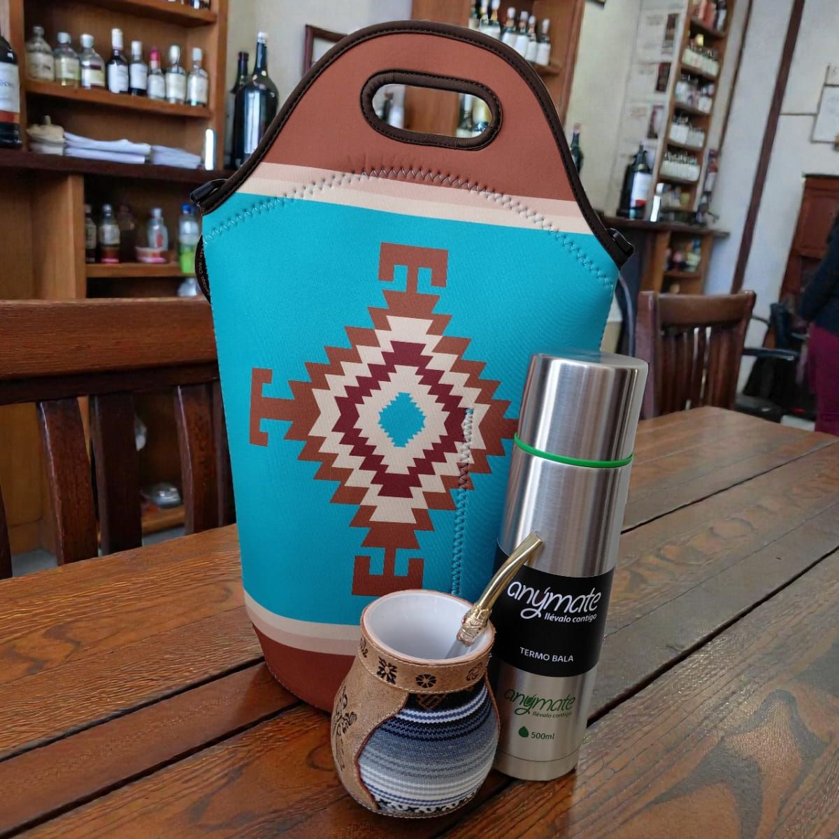 GENERICO - Set Mate Bolso Matero +Termo 500ml+Mate Ceramica 120ml + Bomilla  # 3