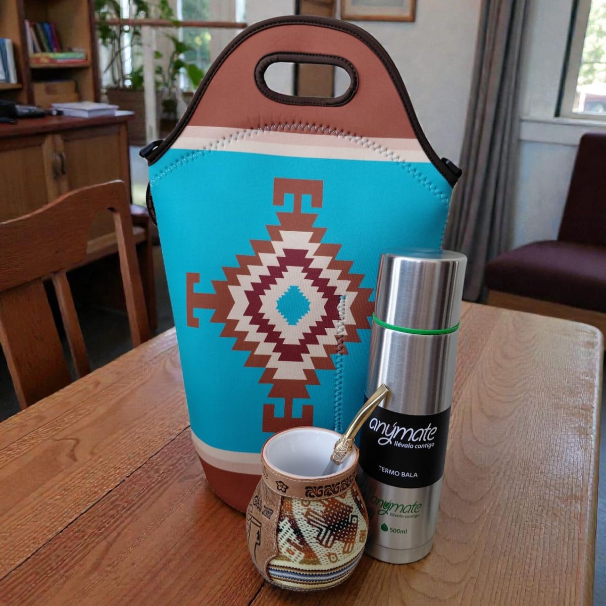 GENERICO - Set Mate Bolso Matero +Termo 500ml+Mate Ceramica 120ml + Bomilla  # 3