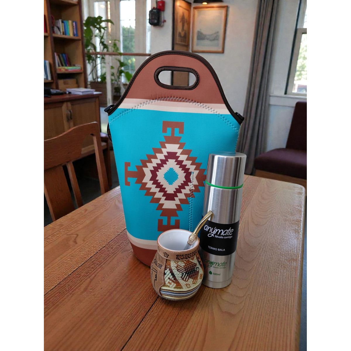 GENERICO - Set Mate Bolso Matero +Termo 500ml+Mate Ceramica 120ml + Bomilla  # 3