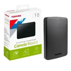 TOSHIBA - Disco Duro HDD 1TB Externo Canvio Basics 25″ USB 30 Negro