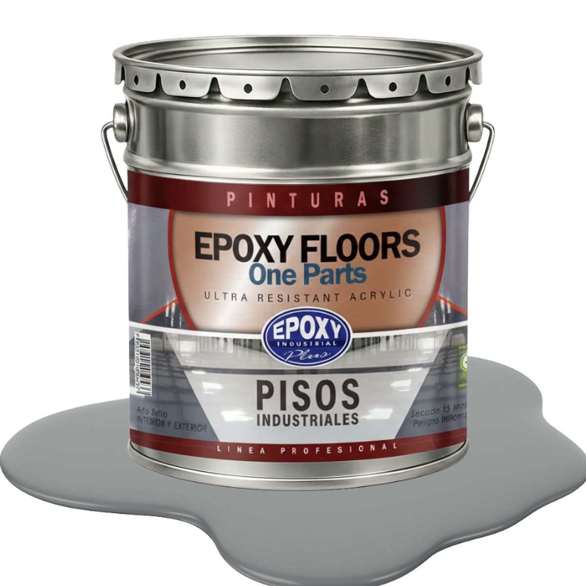 EPOXY - PINTURA PISOS ALTO TRAFICO - EPOXY FLOORS - TINETA 18K GRIS DEMARCACIÓN