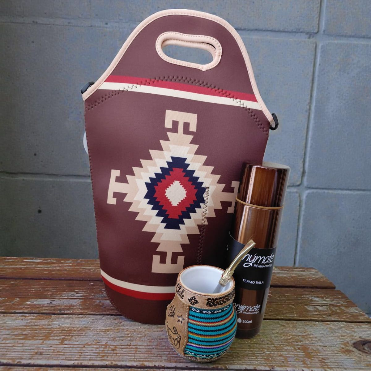 GENERICO - Set Mate Bolso Matero +Termo 500ml+Mate Ceramica 120ml + Bomilla  # 4