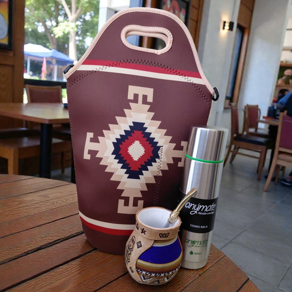 GENERICO - Set Mate Bolso Matero +Termo 500ml+Mate Ceramica 120ml + Bomilla  # 4