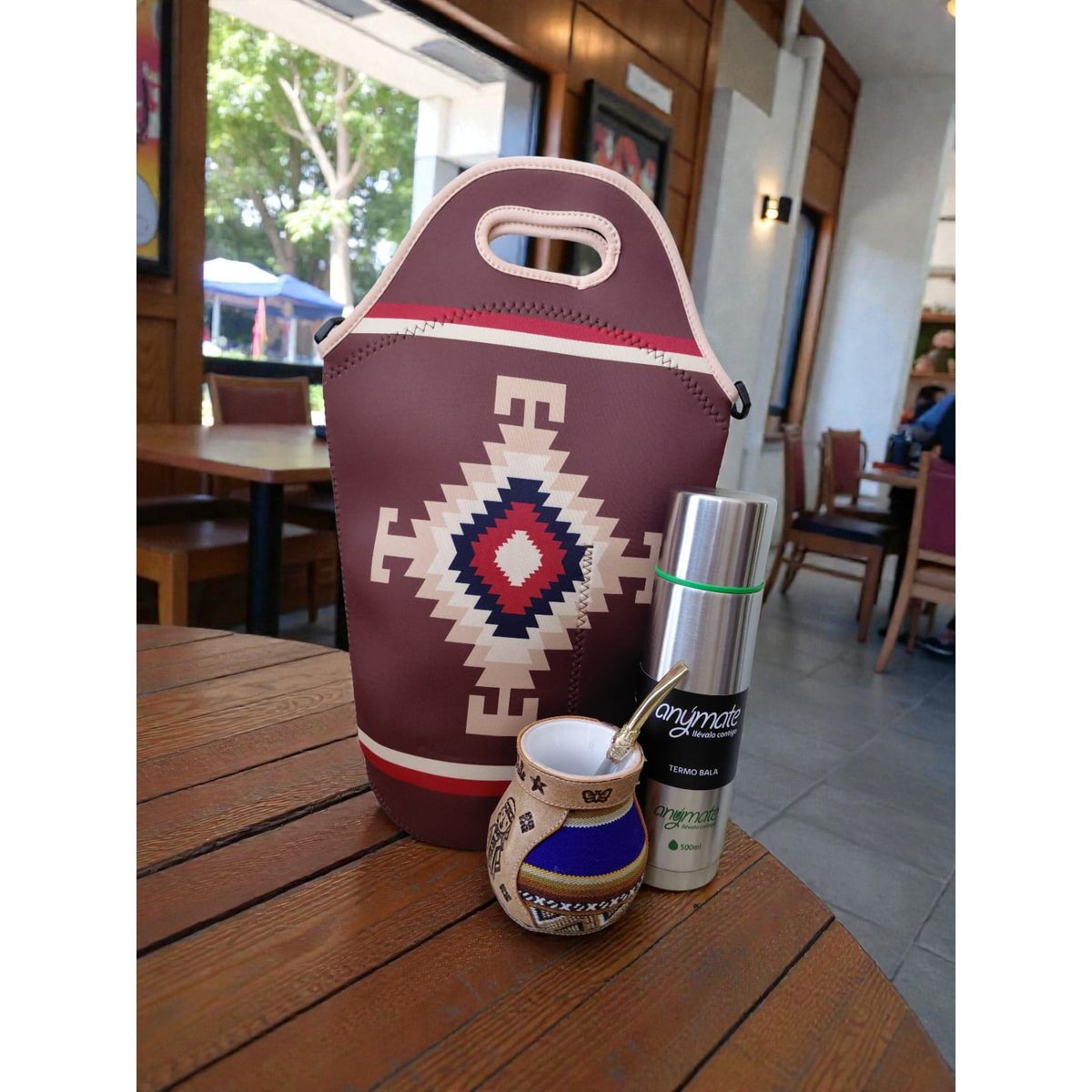 GENERICO - Set Mate Bolso Matero +Termo 500ml+Mate Ceramica 120ml + Bomilla  # 4