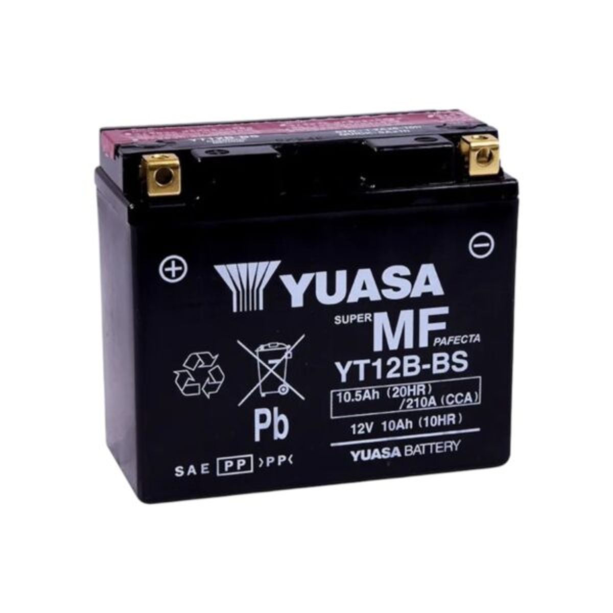 YUASA - Batería de Moto YT12B-BS 10 Ah Positivo Izquierdo 2100 CCA  AGM