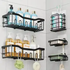 ANGELES DEL HOGAR - Set 5 Organizadores Esquineros De Ducha Colgadores Jaboneras