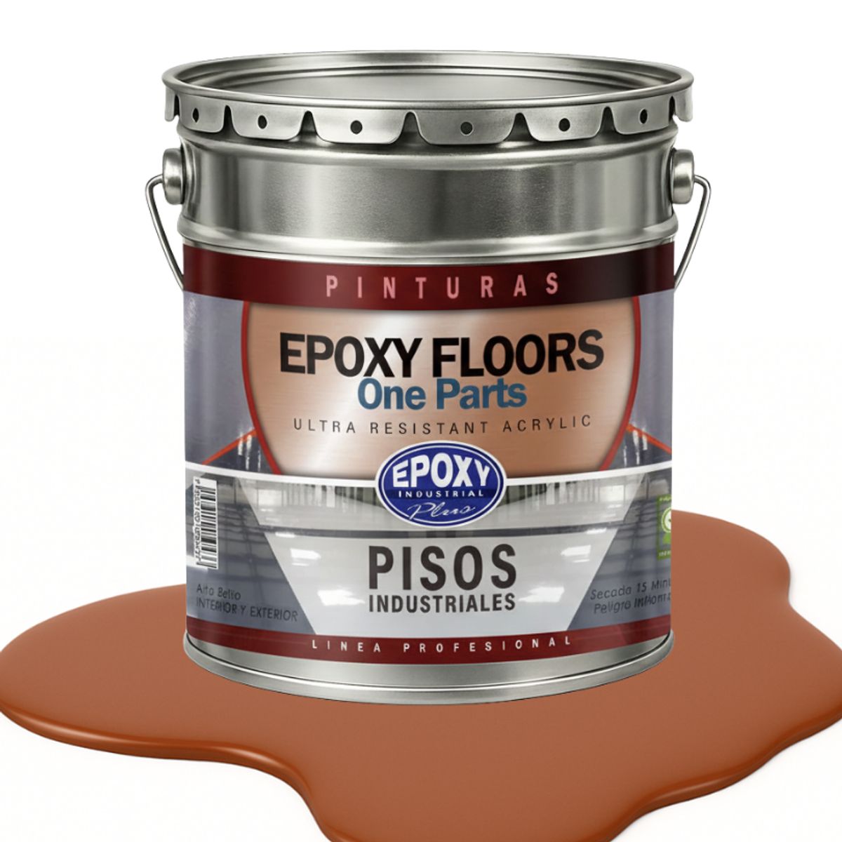 EPOXY - PINTURA PISOS ALTO TRAFICO - EPOXY FLOORS - TINETA 18K ROJO LADRILLO