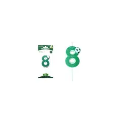 GENERICO - Vela de número 8 con fútbol 5.5cm