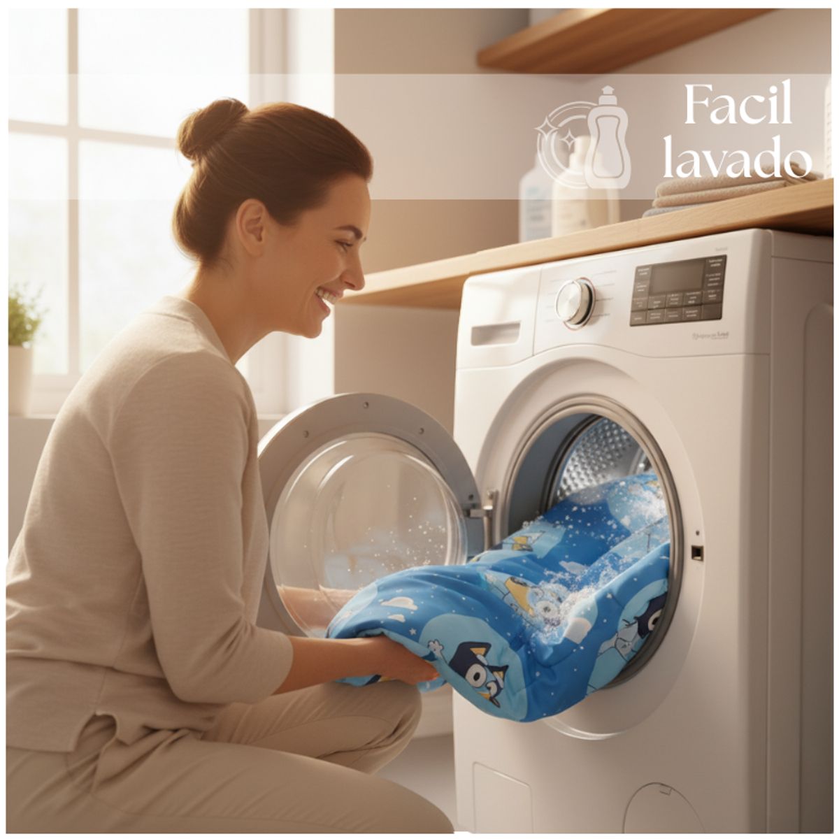 MASHINI - Juego Sábanas Mashini Bluey Nubes 1.5 Plazas Microfibra
