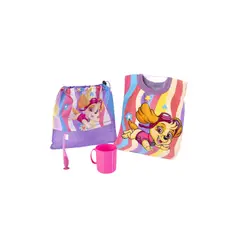 GENERICO - Kit 4 Pzas Párvulo Toalla Vaso Cepillo Y Bolsa Para Niños Rosa-Multicolor