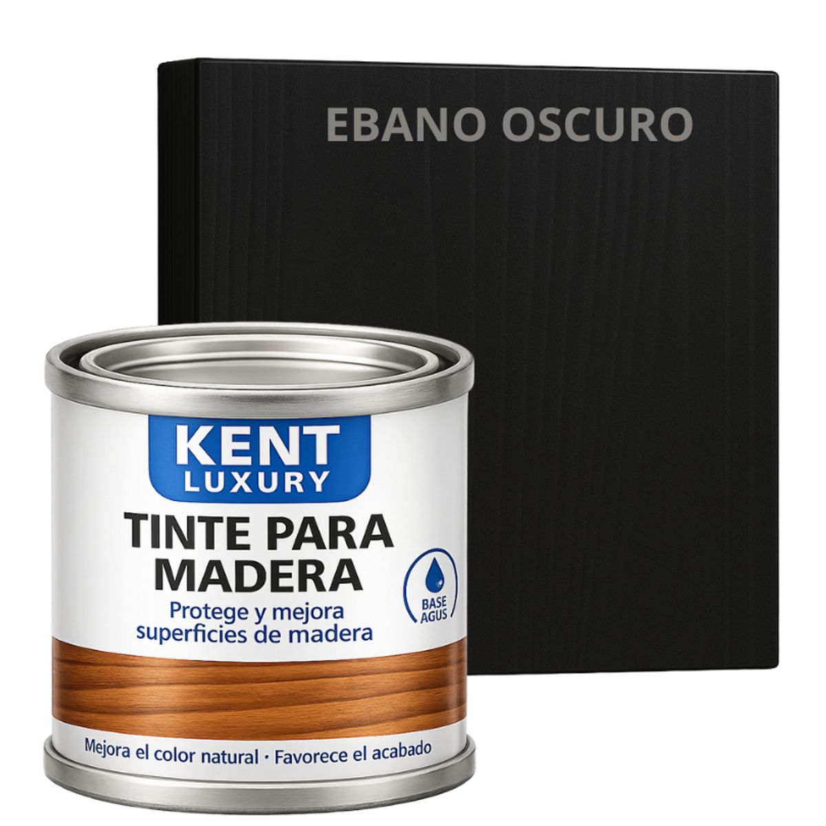 KENT - TINTE DE MADERA ORGANICO - EXTRACUBRIENTE BASE AGUA. - 185 G - EBANO OSCURO