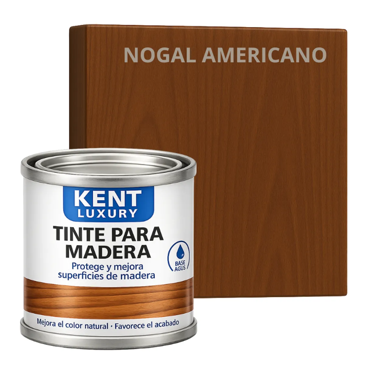 KENT - TINTE DE MADERA ORGANICO - EXTRACUBRIENTE BASE AGUA. - 185 G - NOGAL AMERICANO