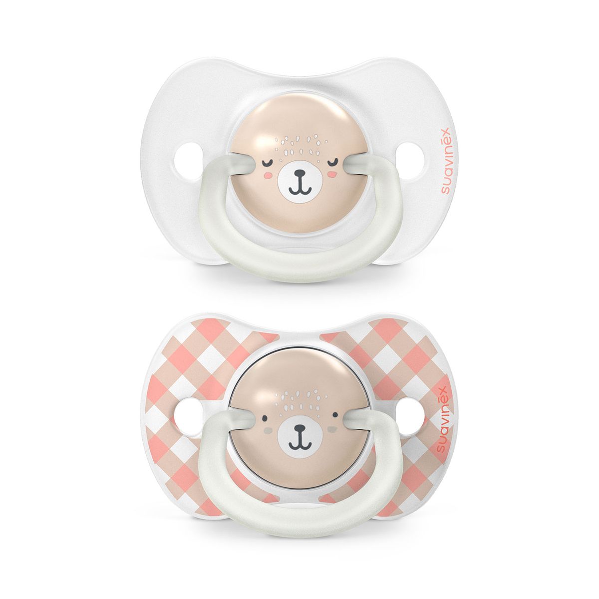 SUAVINEX - Chupete 6-18 Meses Dia - Noche Fisiológico Silicona Sx Pro Rabbit Rosa