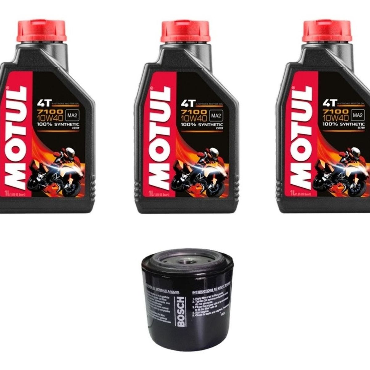 MOTUL - Aceite Full Sintetico + Filtro Kawasaki Para Moto Ninja 300