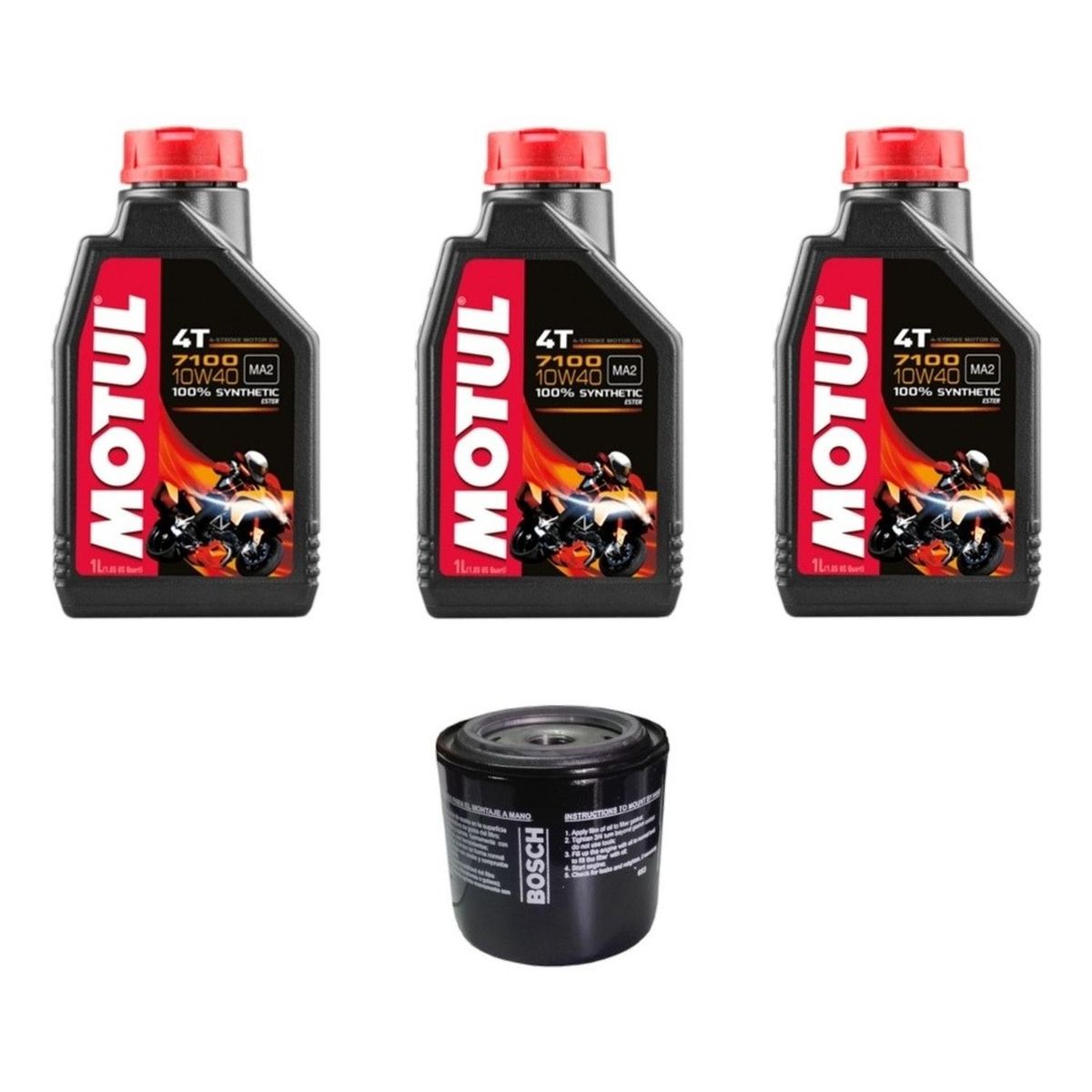 MOTUL - Aceite Full Sintetico + Filtro Kawasaki Para Moto Ninja 300