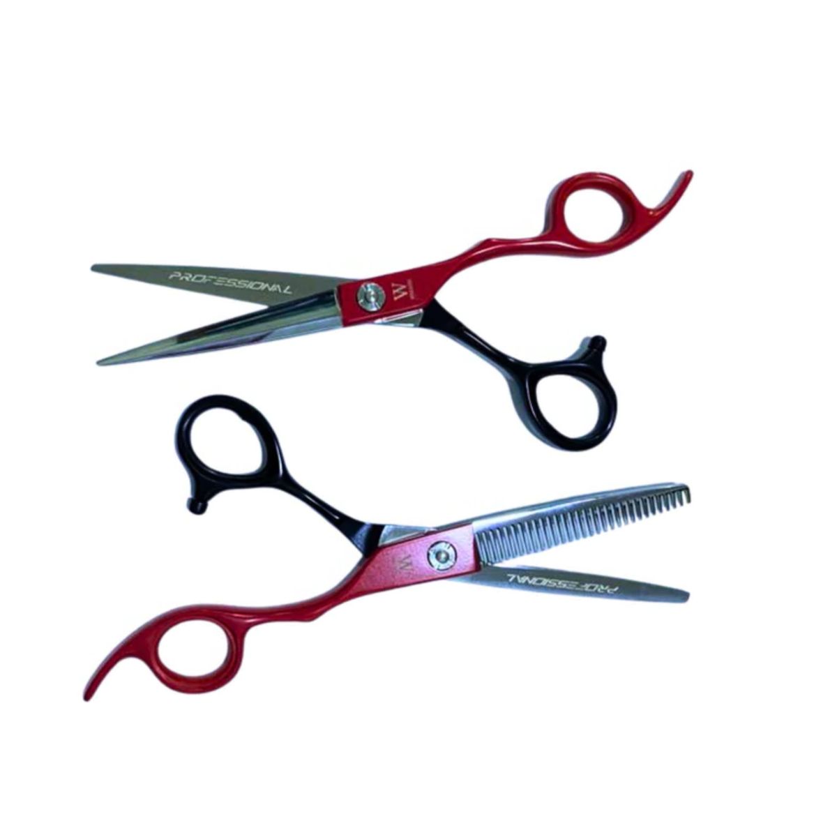 WMARK - Set de Tijeras Para el Cabello NG-PS006 Wmark Rojo Con Negro