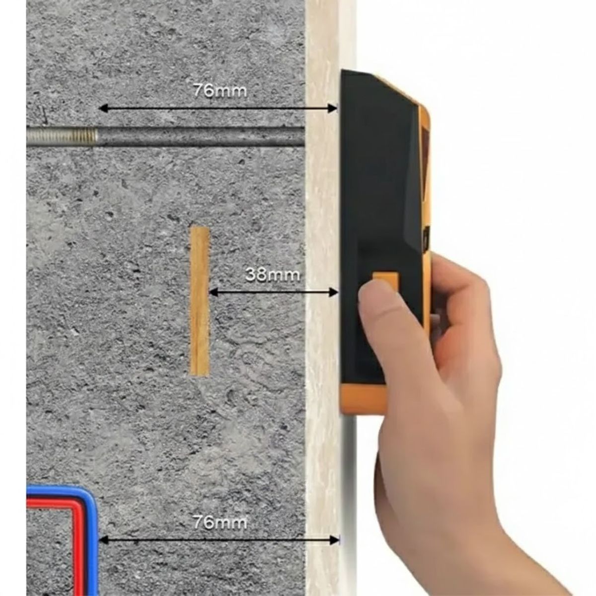 GENERICO - Detector Metal Madera Vigas Cableado 3 En 1 Detector Pared
