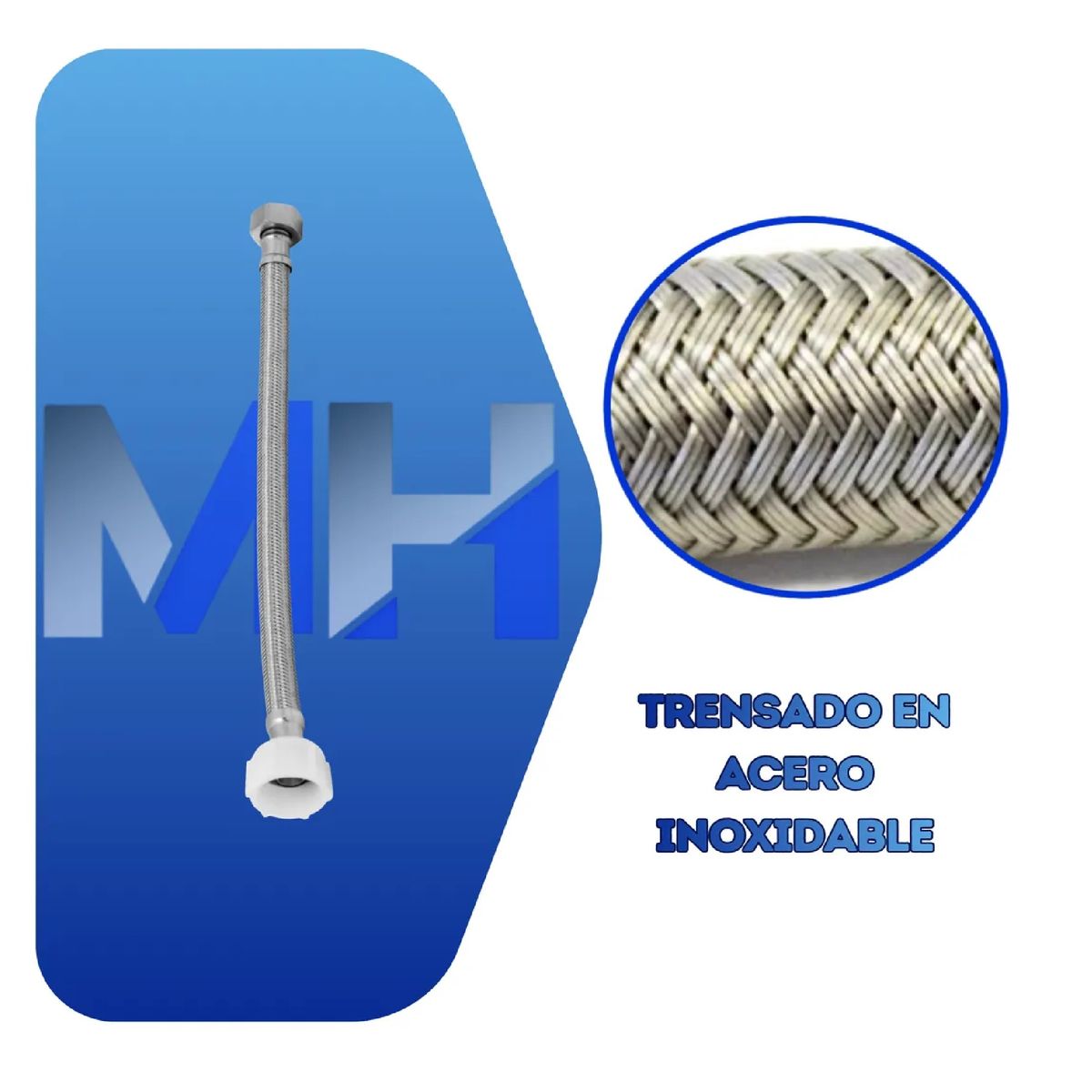 TAUMM - Flexible Agua Wc Media Hi X 15 16 Hi X 35cm Acero Inox Taumm