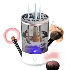GENERICO - Limpiador Eléctrico Brochas Maquillaje Automático Portátil Blanco