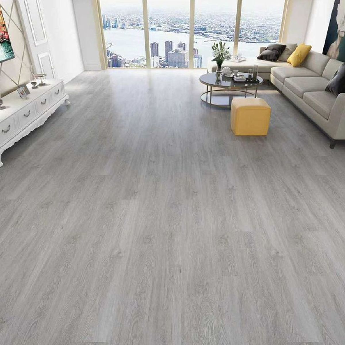 DOER - Piso Vinílico SPC Gris Patagonia 280mt2 5mm 122x23cm