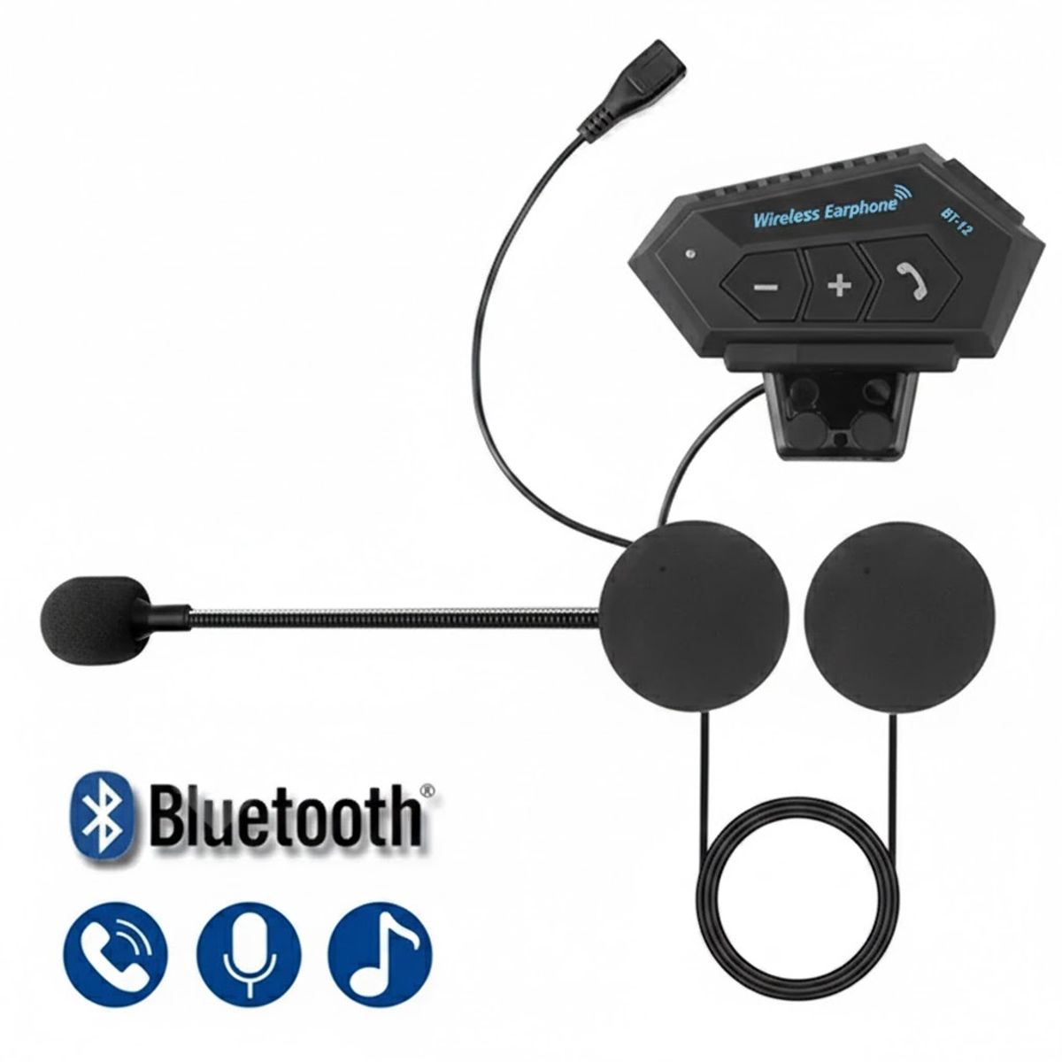 GENERICO - Audifono Casco Moto Auriculares Bluetooth Lllamada Mp3