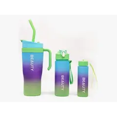IRM - Set De Botellas Beauty Kit 3 Termos Y Pajilla Degrade