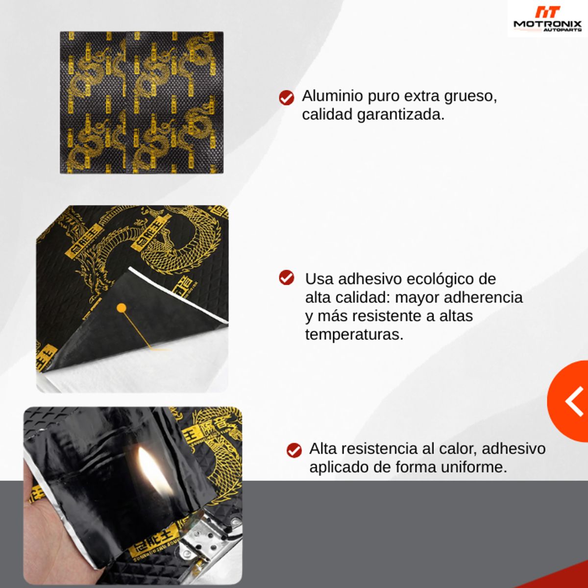 Pack 5 Aislante Térmico Acústico Automotriz Insonorizante, marca GENERICO - Foto 2