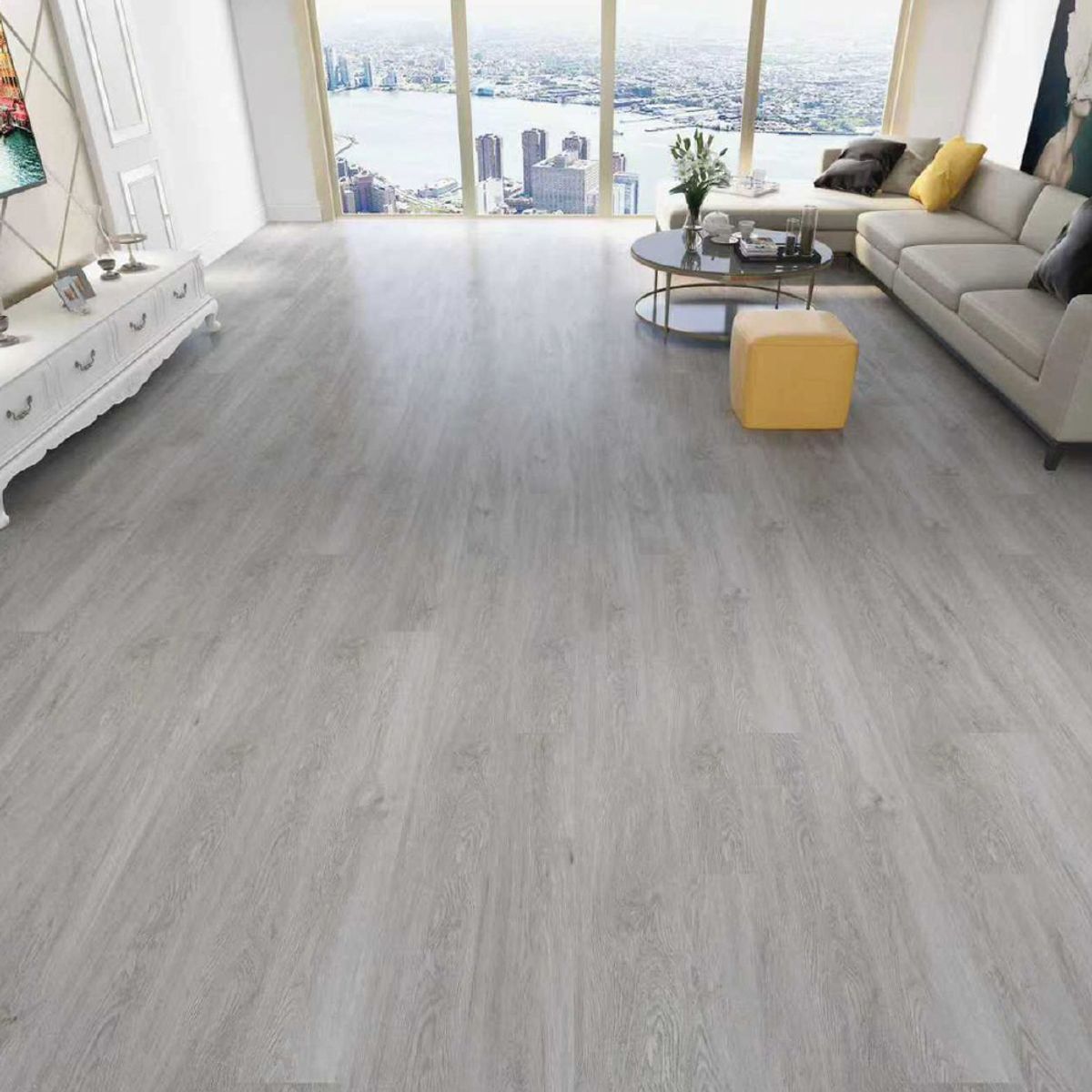 Piso Vinílico SPC Gris Patagonia 2,80mt2, 5mm 122x23cm, marca DOER - Foto 2