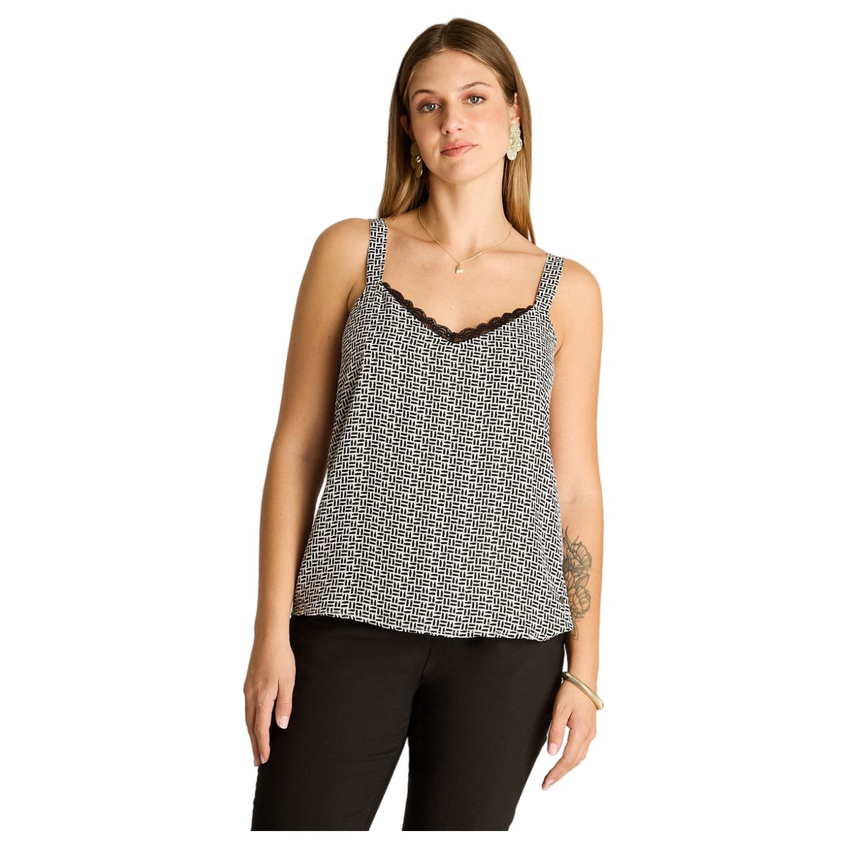LORENZO DI PONTTI - Blusa Pabilo Lencera Crudo con Tirantes Ajustables