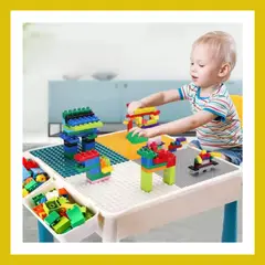 MOVI - Mesa de Juego Infantil con silla y Piezas de Lego