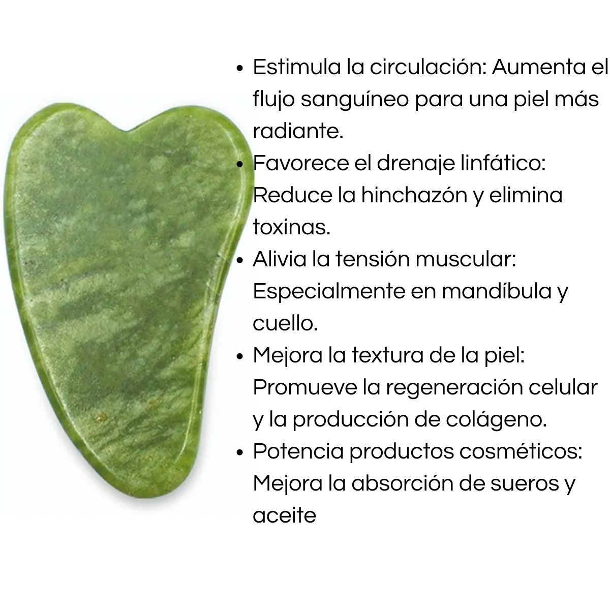 GENERICO - Set Rodillo Facial Jade + Gua Sha Masaje Reafirmante Rostro
