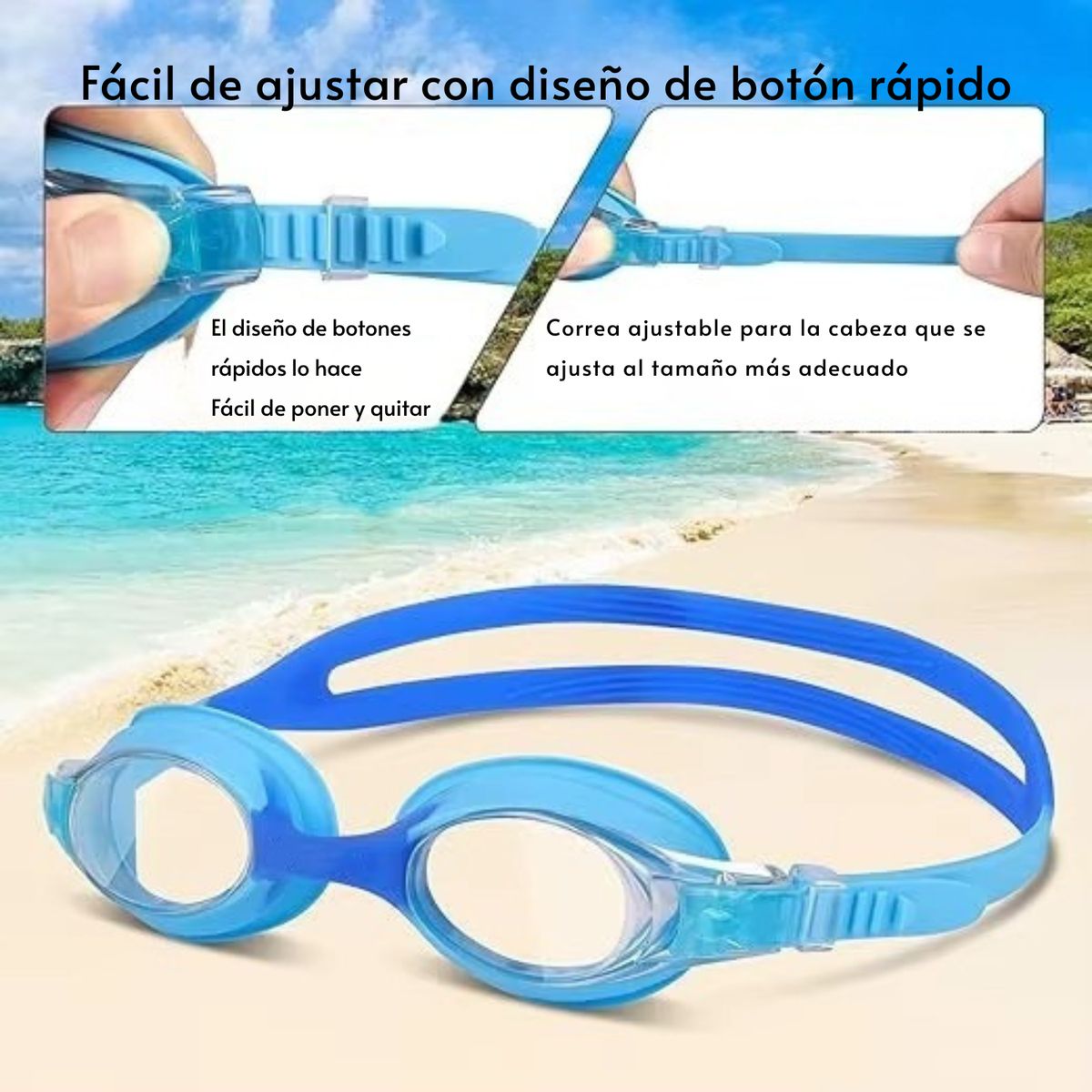 PANGUI TOYS - Lentes Natación Niños Piscina Uv Antiempañante Y Estuche