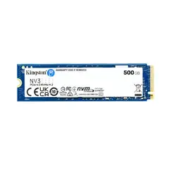 KINGSTON - SSD M.2 NV3, 500GB, M.2 2280, NVMe PCIe 4.0 x4, Lectura 6000MB/s Escritura 5000MB/s