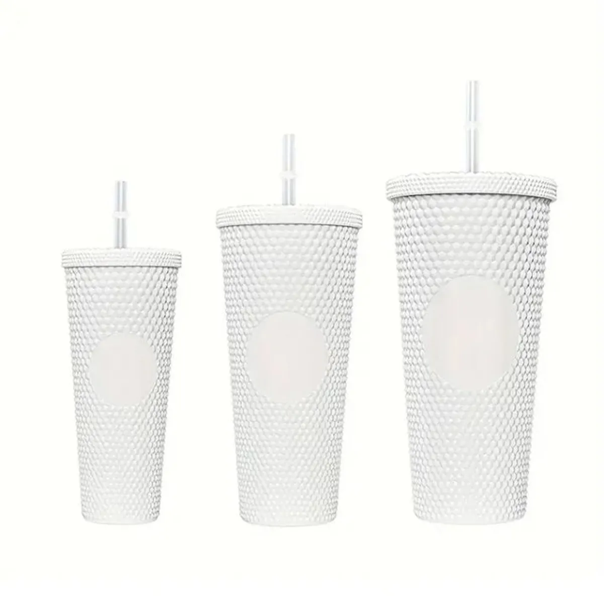 GENERICO - Pack De 3 Vasos Tumbler Tipo Starbucks Con Bombilla Y Tapa Negro
