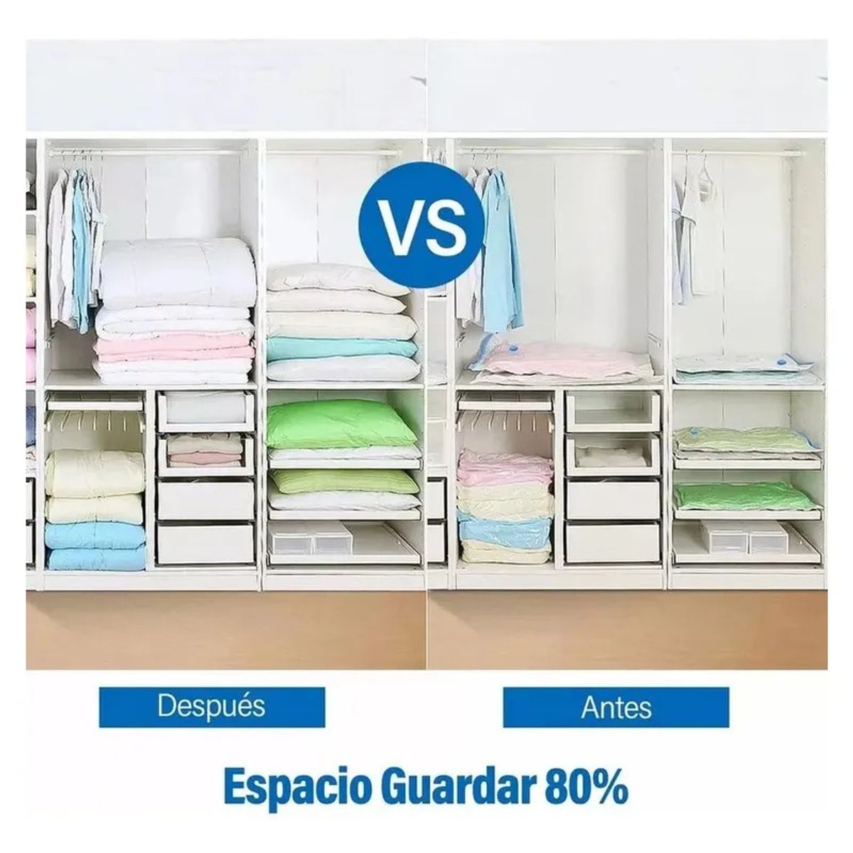 MOVI - Bolsas al vacio para guardar ropa 6 unidades