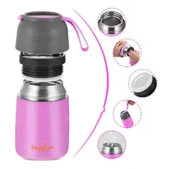 GENERICO - Termo De Comida Acero Inoxidable De 650ml + Cuchara Rosado