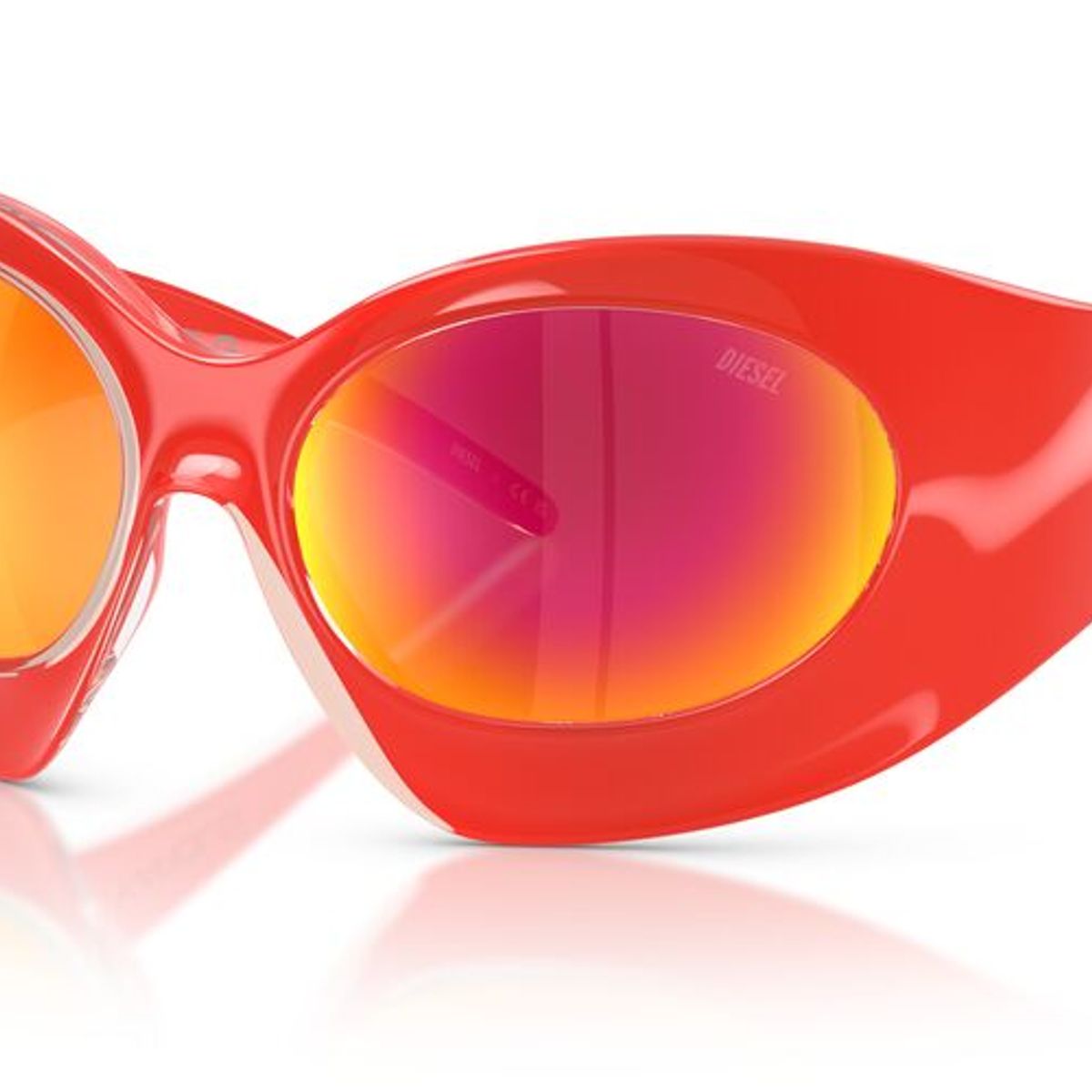 DIESEL - Anteojos De Sol Diesel DL3014U Cristal + Varnish Orange Brown Mirror Orange Naranja Unisex