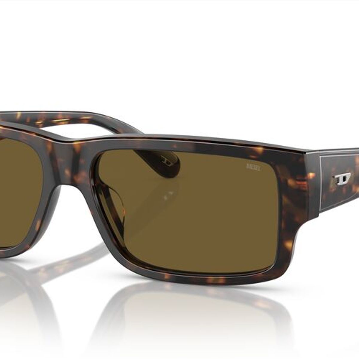 DIESEL - Anteojos De Sol Diesel DL2003 Shiny Dark Havana Solid Brown Havana Hombre