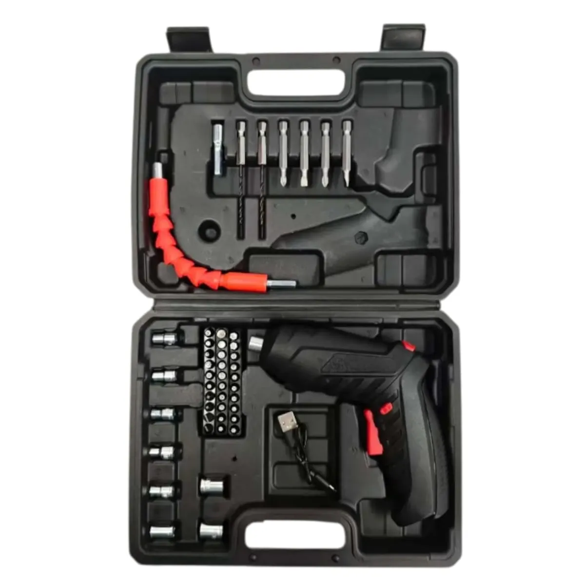 GENERICO - Destornillador Eléctrico Inalámbrico Seller Negro Portátil Con Accesorios