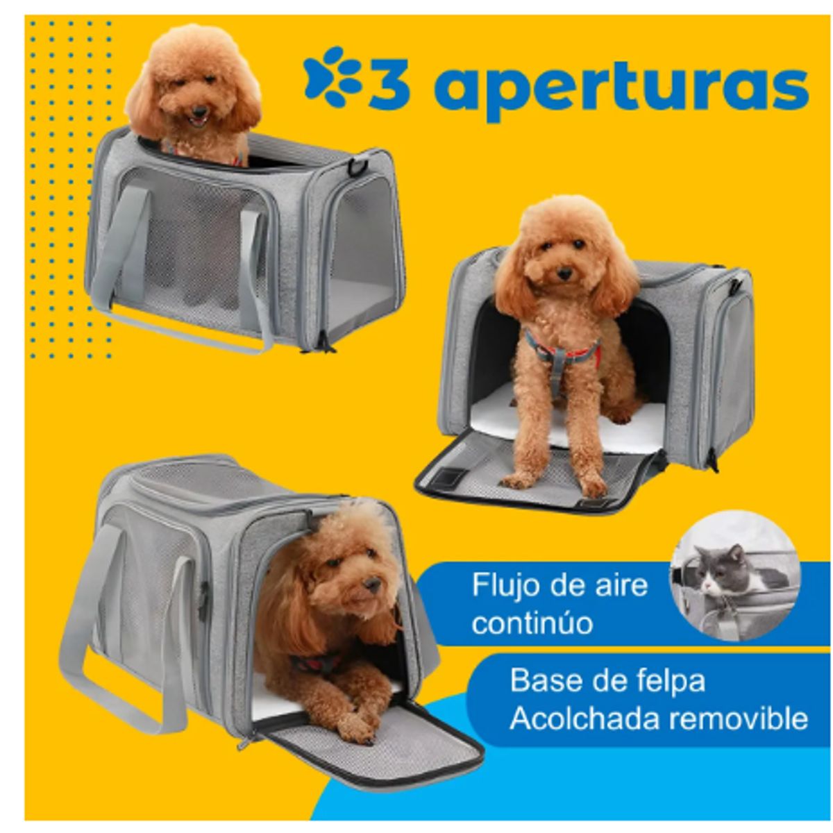 GENERICO - Bolso Transportador Mascota Perro Gato Respirable