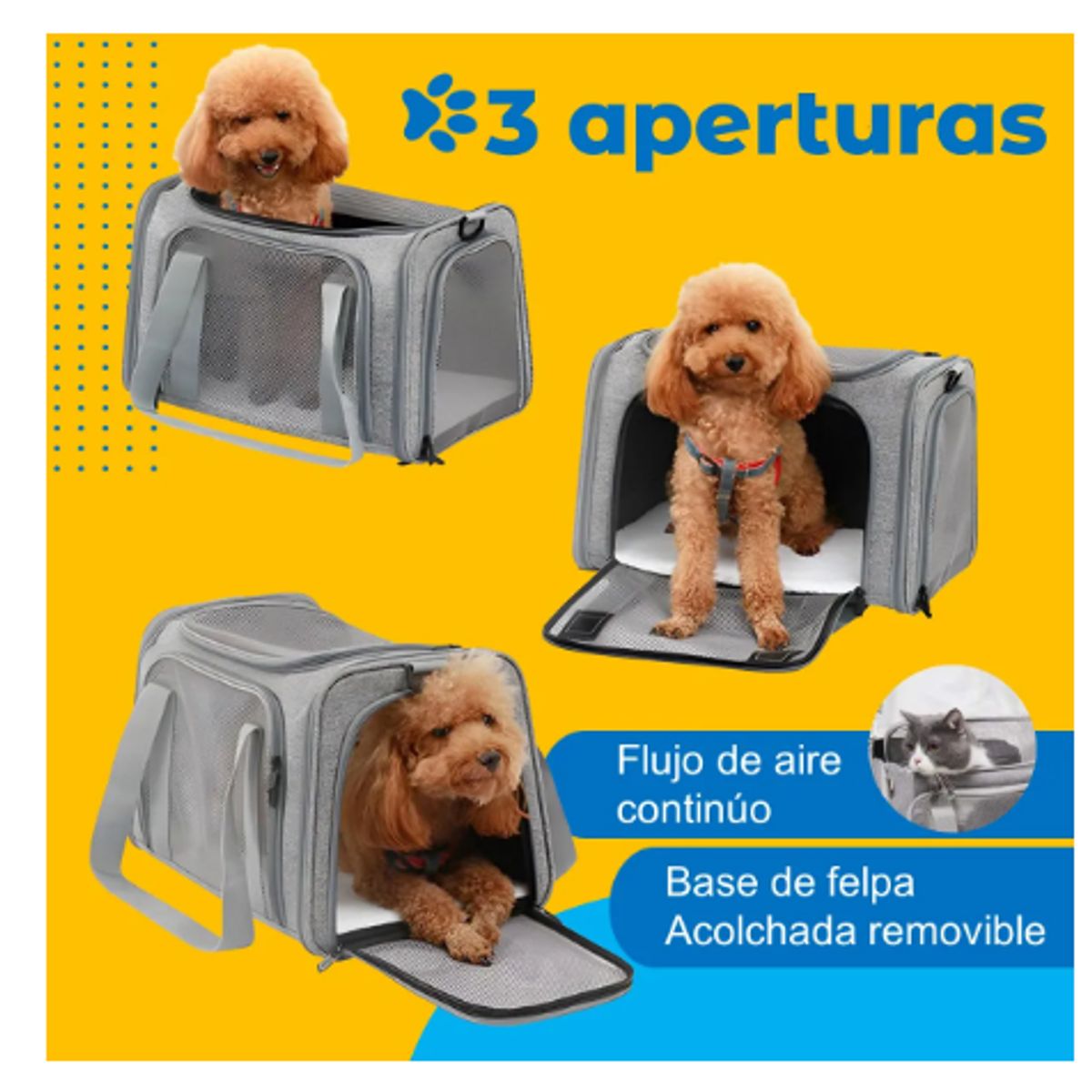 GENERICO - Bolso Transportador Mascota Perro Gato Respirable