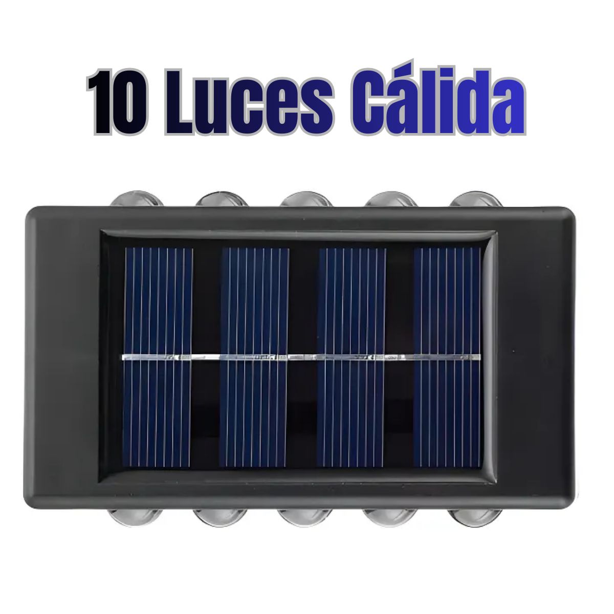 GENERICO - Lámpara Solar Led Exterior Muro Doble 10 Luces Cálida