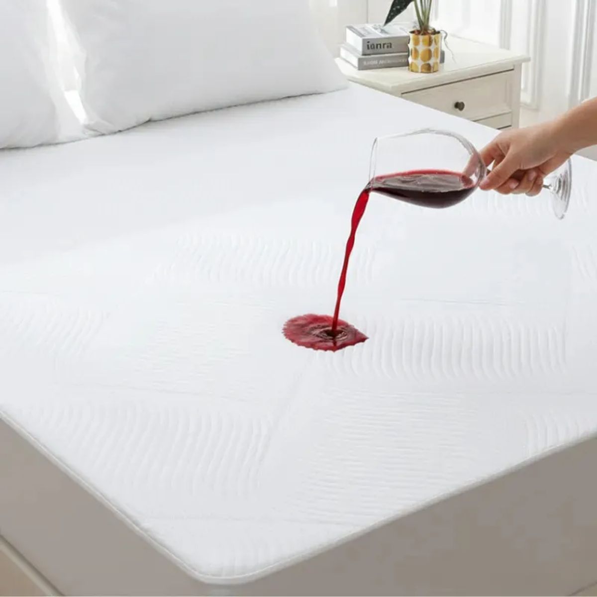 SIMPEL HOME - Cubrecolchon Impermeable Bambú Soft Simpel Queen Blanco