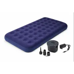 GENERICO - Colchon Inflable Individual Azul 191x99x22cm Portatil Liviano