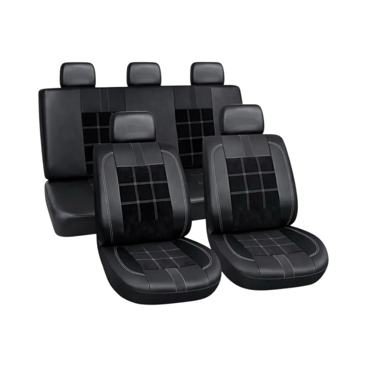 Funda Cubre Asientos Negro Eco Cuero Premium 11pzs, marca MOTORLIFE - Foto 2