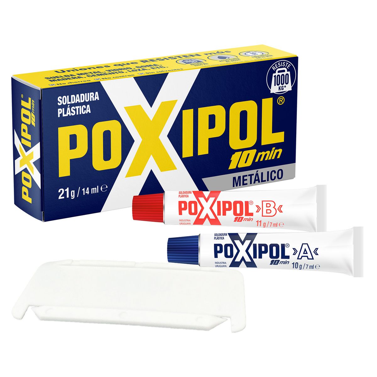 POXIPOL - Adhesivo Poxipol Soldadura Plástica 21gr / 14ml Color Metálico. 10 min