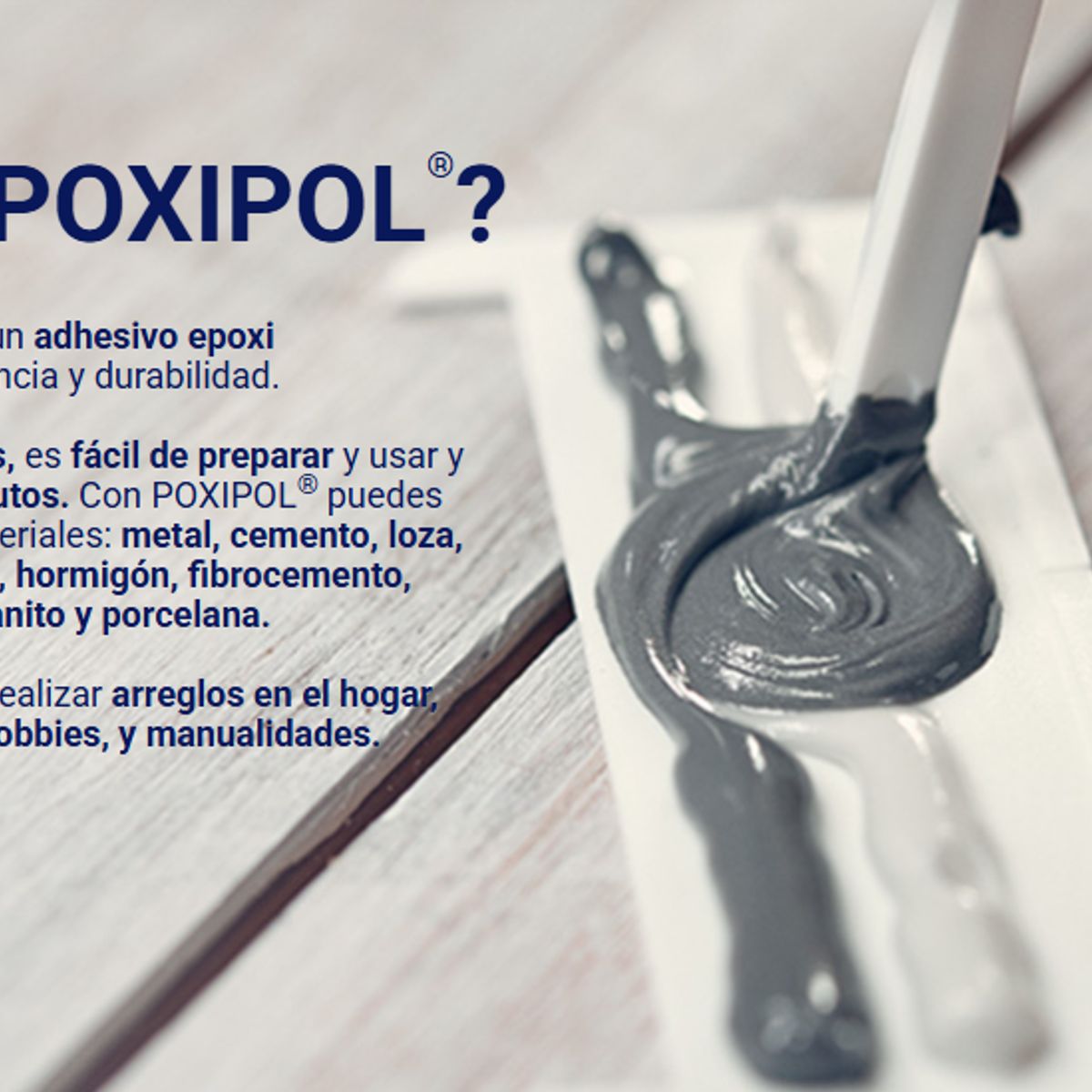 POXIPOL - Adhesivo Poxipol Soldadura Plástica 108gr / 70ml Color Metálico. 10 min
