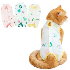 GENERICO - Pack X3 Faja Post Operatorio Gato Body Quirúrgico Mascota L